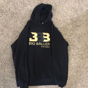 Big Baller Brand Black and Metallic Gold hoodie